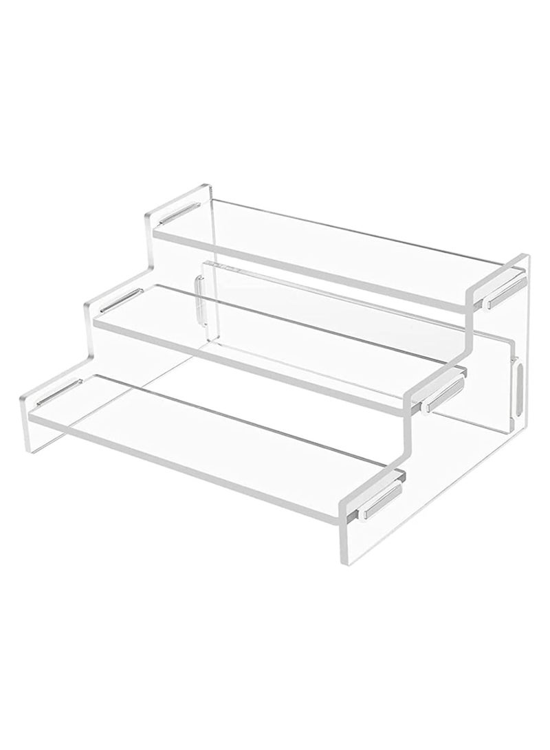 Raxoom Acrylic Display Riser Step Stand, 3 Tiers Clear Display Riser Perfume Organizer, Spice Rack, Display Shelves, Display Stand for Funko POPs, Collectibles, Toys, Action Figures, Perfume, Dessert - Image 1