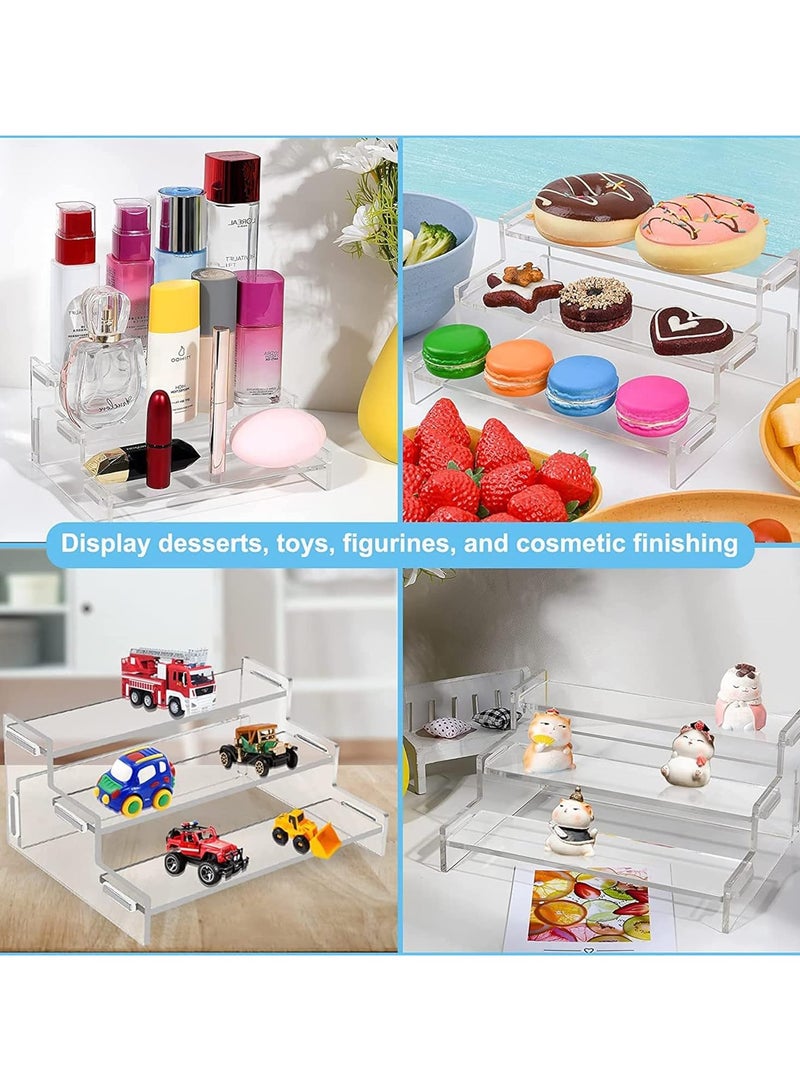 Raxoom Acrylic Display Riser Step Stand, 3 Tiers Clear Display Riser Perfume Organizer, Spice Rack, Display Shelves, Display Stand for Funko POPs, Collectibles, Toys, Action Figures, Perfume, Dessert - Image 5