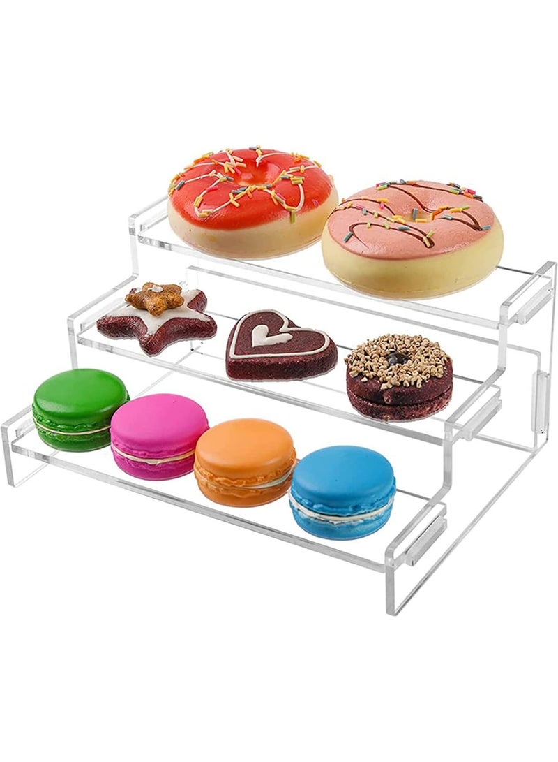 Raxoom Acrylic Display Riser Step Stand, 3 Tiers Clear Display Riser Perfume Organizer, Spice Rack, Display Shelves, Display Stand for Funko POPs, Collectibles, Toys, Action Figures, Perfume, Dessert - Image 2