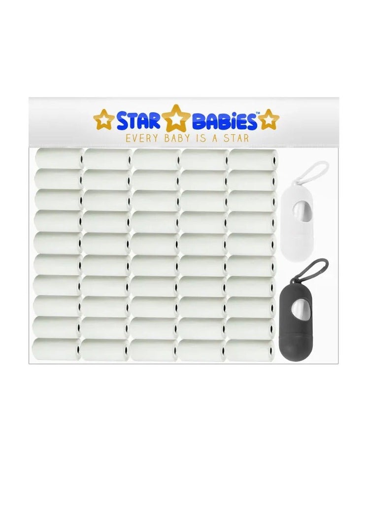 STAR BABiES Star Babies - Scented Bag Roll - Pack of 50/750 Bags w/ 2 Dispenser - White  - Image 1