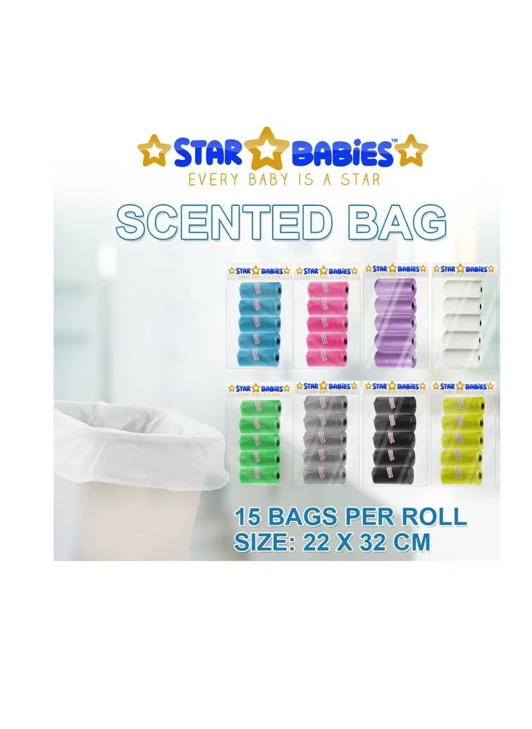 STAR BABiES Star Babies - Scented Bag Roll - Pack of 50/750 Bags w/ 2 Dispenser - White  - Image 4