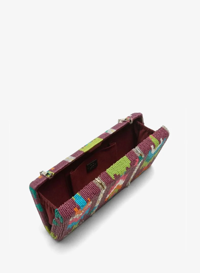 PARFOIS Multicolour Multicolor beaded party clutch for Women | Best Price UAE