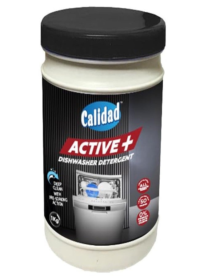 Calidad Dishwasher Detergent Active+ | Deep Clean with Pre Soaking Action | Economical Hard Water Formula | 1 Kg | Oil & Stain Remover for All Dishwashers. - Image 1