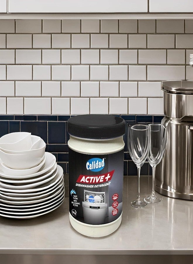 Calidad Dishwasher Detergent Active+ | Deep Clean with Pre Soaking Action | Economical Hard Water Formula | 1 Kg | Oil & Stain Remover for All Dishwashers. - Image 4