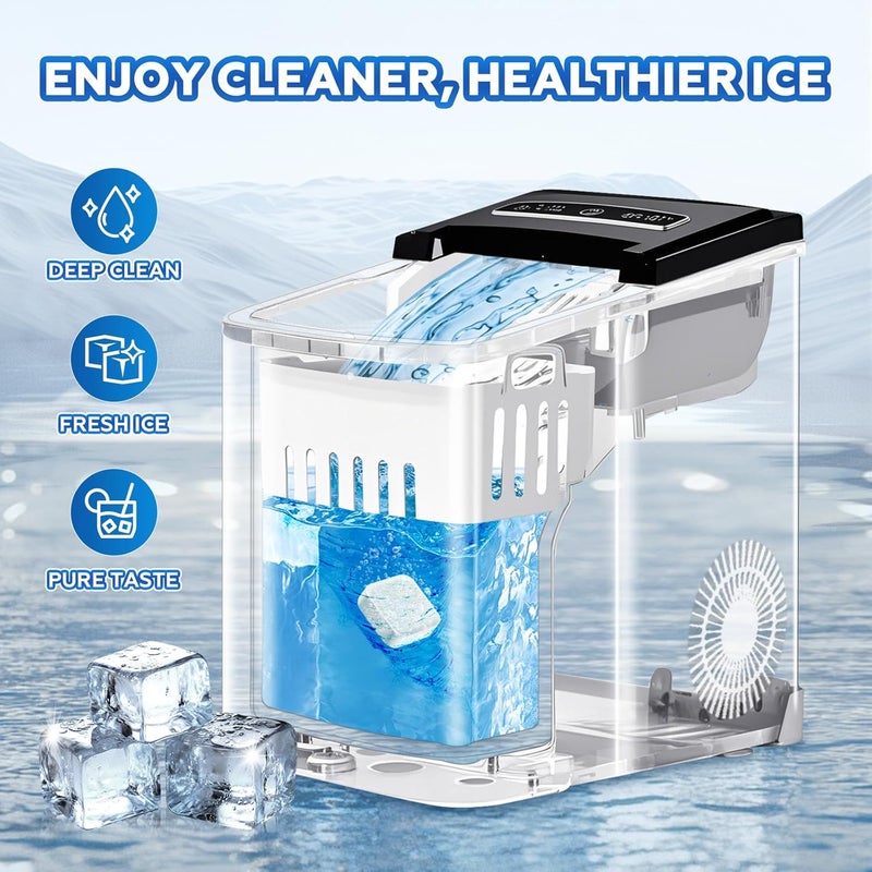 Bellaluce Ice Maker Cleaner Descaler Tablets (32 Pack) – Nickel-Safe Countertop Portable Commercial Ice Machine Cleaning – Remove Hard Water Buildup, Odor-Free, Crystal Clear Ice - Image 2