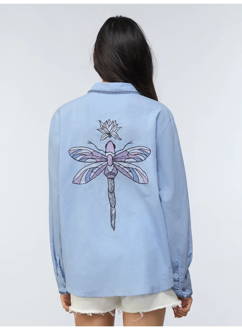 The Souled Store  The Souled Store Natureverse: Wild Spirit Women and Girls Full Sleeves Collared Embroidered Cotton Linen Oversized Fit Lightweight Summer-Ready Shirt for Casual Streetwear  | Best Price UAE