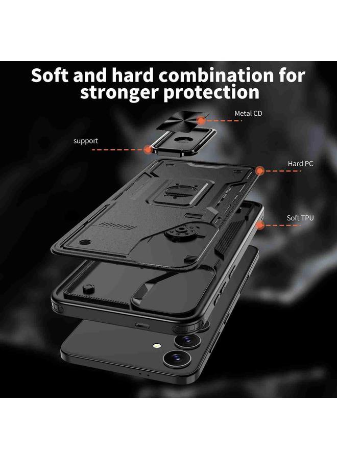 اس-توب جراب لهاتف Samsung Galaxy S25 5G، جراب هاتف هجين من مادة TPU مع حامل حلقي من الكمبيوتر الشخصي - Image 4