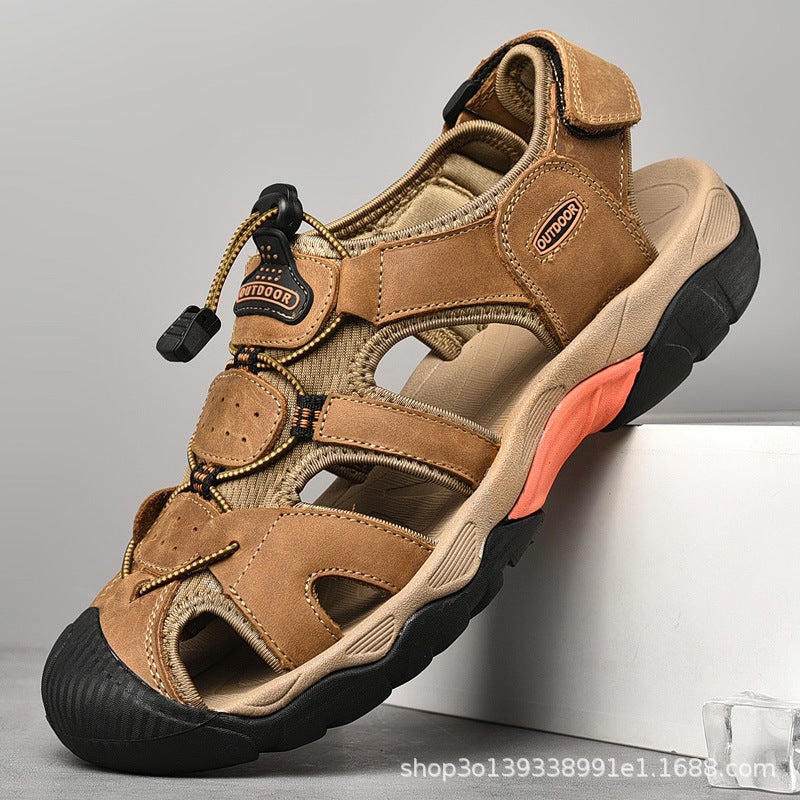 Large Size Summer Cowhide Sandals Cowhide Outdoor River Tracing Shoes Casual Men'S Beach Shoes Sandals - Image 5