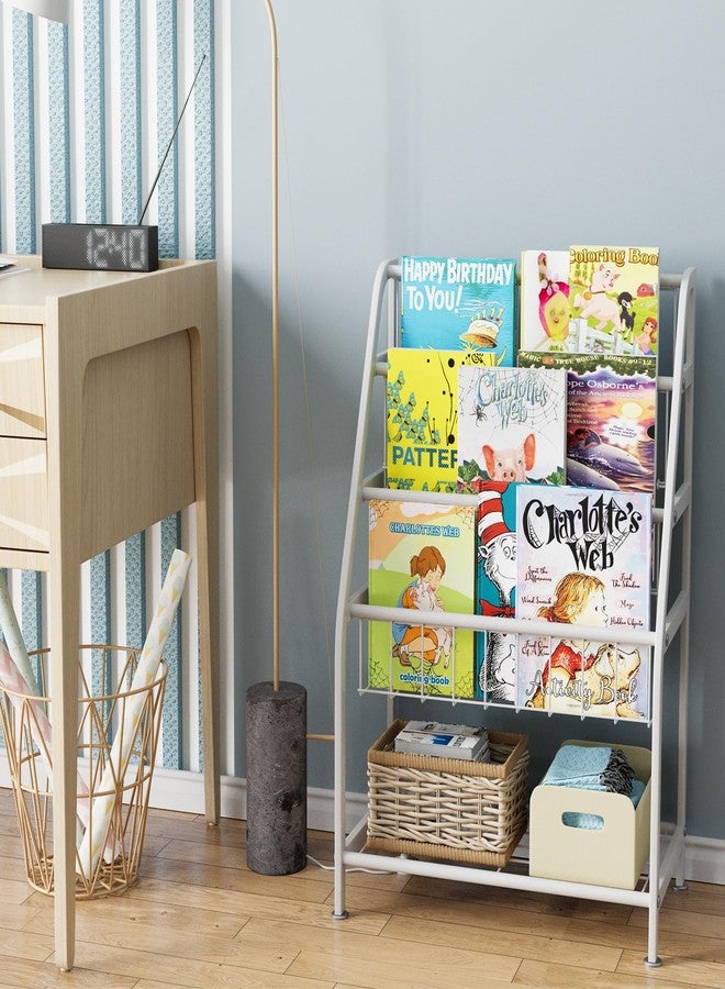 aboxoo Kids Bookshelf Toddler Freestanding for Children Room 18 inches Small Toddler Bookcase Toy Organizer White Stable Bookcase Bookstore Library Book Unit Storage for Small Place - Image 2