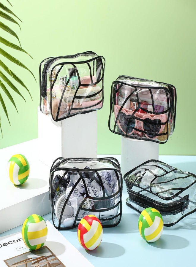 Reginary 12 Pcs Volleyball Gifts Bags Goodie Clear PVC Portable Makeup Cosmetics Bags 7 x 4.3 x 2.4 '' Waterproof Sport Carry Pouch Organizer with Zippered for Woman Volleyball Team Coach Gifts - Image 4