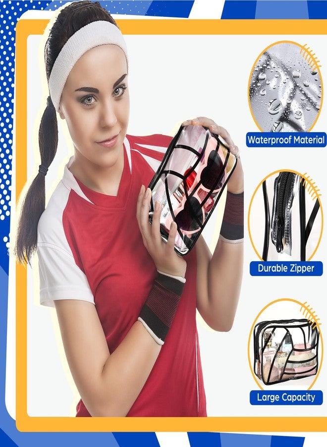 Reginary 12 Pcs Volleyball Gifts Bags Goodie Clear PVC Portable Makeup Cosmetics Bags 7 x 4.3 x 2.4 '' Waterproof Sport Carry Pouch Organizer with Zippered for Woman Volleyball Team Coach Gifts - Image 3