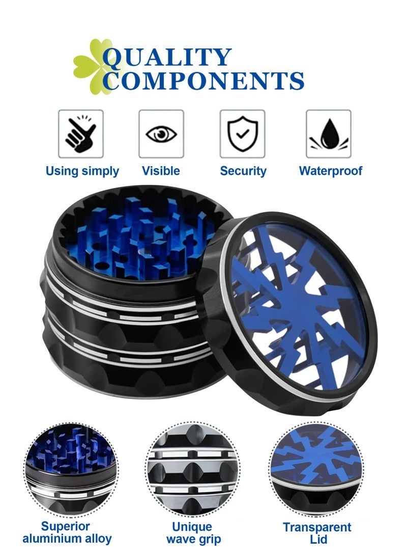 Arabest 2.5" Spice Grinder, Aluminum Alloy Grinder for Kitchen Portable Herb Mill Grinder for Spice Blue - Image 5