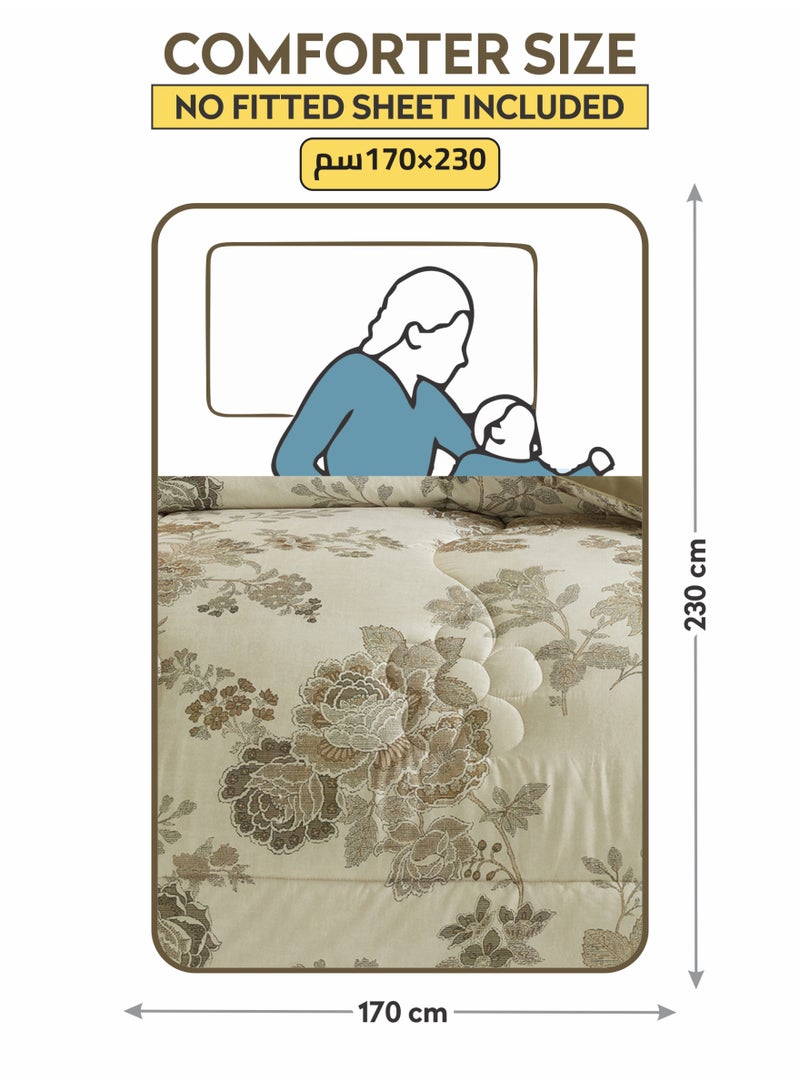 دوناتيلا طقم مفرش سرير 2 قطعة مقاس مفرد ونص يناسب سرير 120×200 , تصميم مشجر انيق , مايكروفايبر فائق النعومة , يناسب جميع الفصول  - Image 3