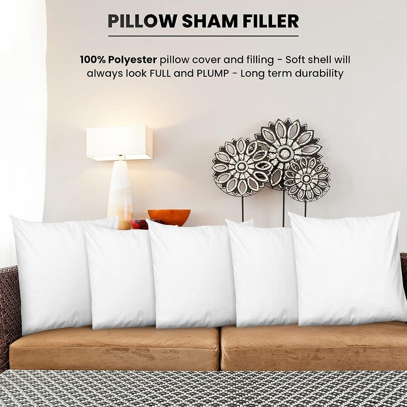 Foamily Foamily Throw Pillow Insert 18 x 18 inch (Set of 2) Hypoallergenic 100% Virgin Fiber Bed  Sofa  Couch Decorative Indoor Pillows Made in USA  - Image 3