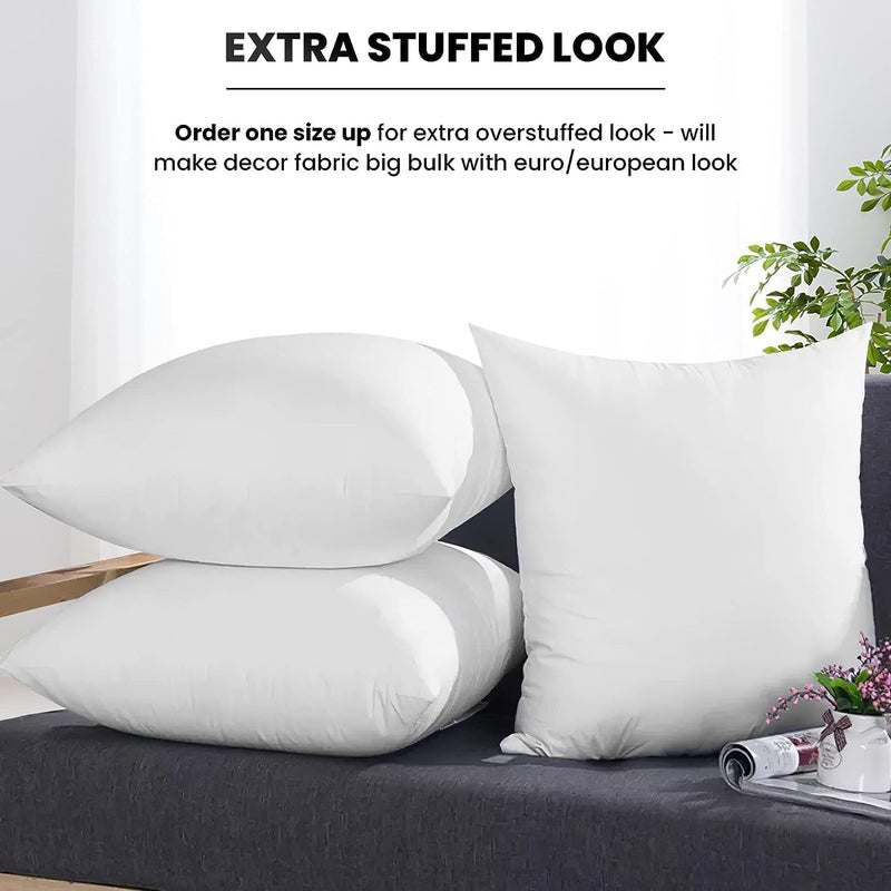 Foamily Foamily Throw Pillow Insert 18 x 18 inch (Set of 2) Hypoallergenic 100% Virgin Fiber Bed  Sofa  Couch Decorative Indoor Pillows Made in USA  - Image 4