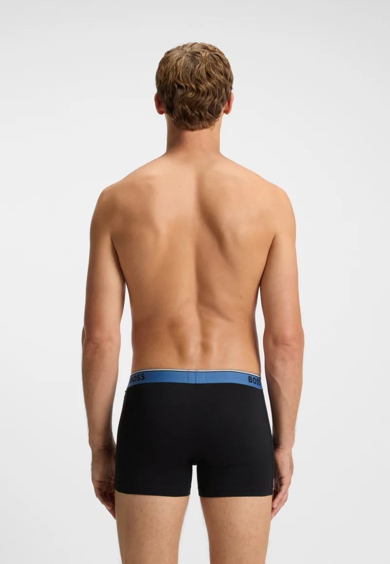 BOSS Three-pack of logo-waistband boxer briefs
