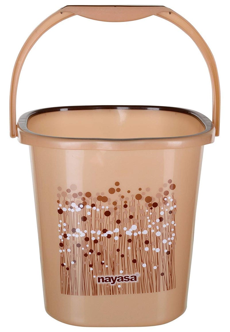 Nayasa Bucket 18 Liter with Stool/Patla and Mug (Set of 3, Brown) - Image 3