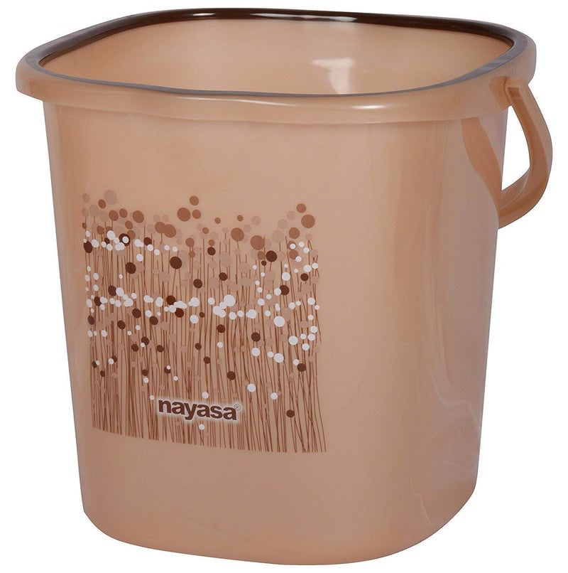 Nayasa Bucket 18 Liter with Stool/Patla and Mug (Set of 3, Brown) - Image 2