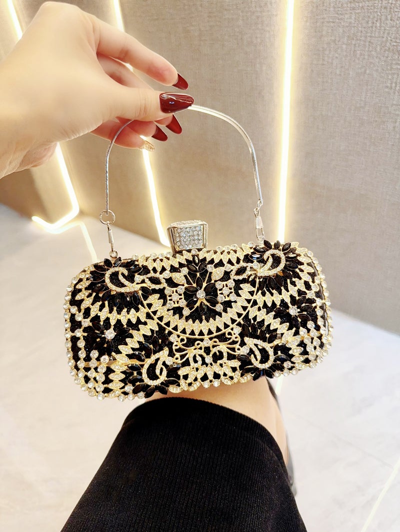 New Dinner Bag Niche Design Small Handbag Crossbody Evening Bag Rhinestone Hand-Held Shoulder Bag For Women - Image 2