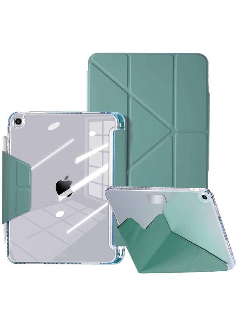 غطاء حافظة لجهاز Apple iPad 10.2 بوصة 2021/2020/2019 (9th/8th/7th) طراز رفيع، غطاء خلفي شفاف مع حامل قلم قابل للسحب، إيقاظ/سكون تلقائي لجهاز iPad 10.2 بوصة - Image 1