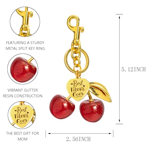 Poitvd Cherry Keychains Bag Charms Purse for Mom from Daughter Son, Car Key Chains Women Cute Gifts for Birthday Mothers Christmas Valentine Bag Purse Accessory - Image 3