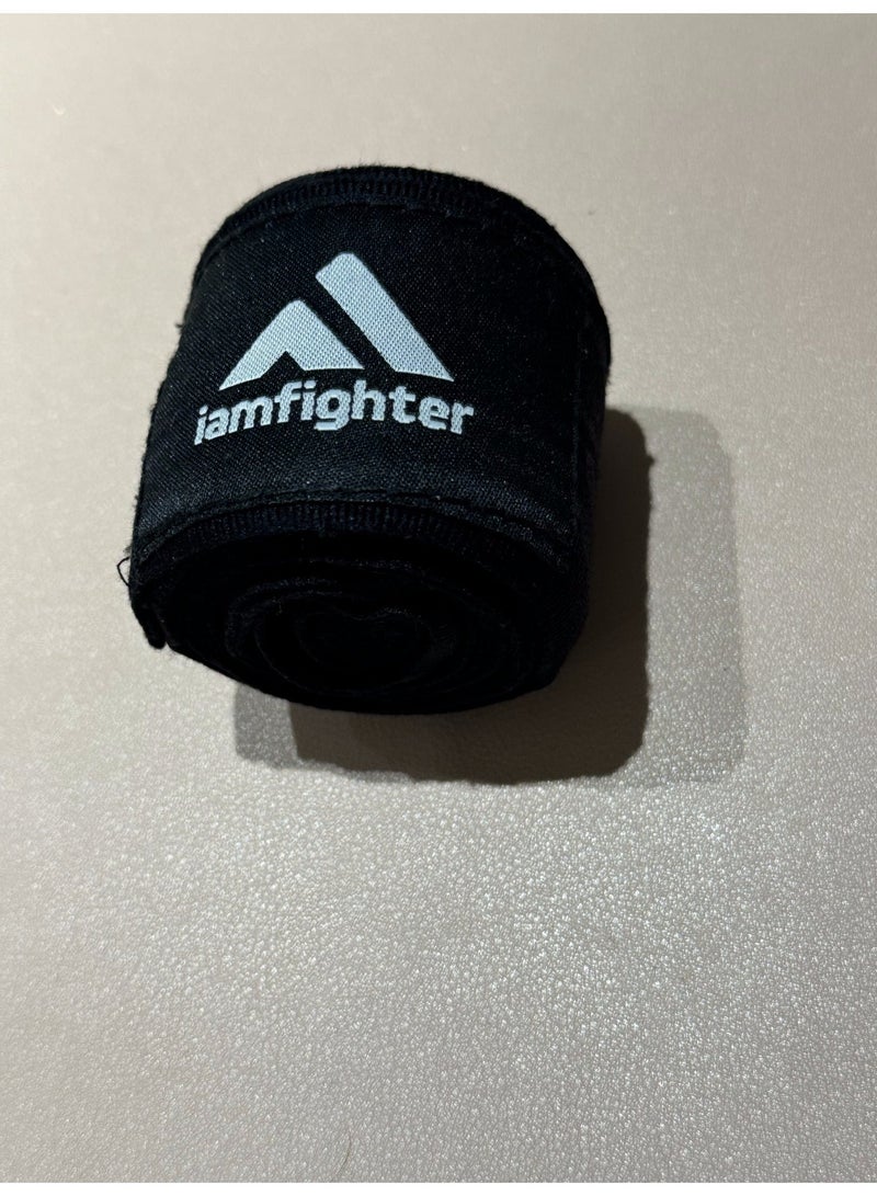 IAMFIGHTER Professional Boxing Hand Wraps – Elastic Wrist Support Bandages for MMA, Boxing, Kickboxing & Gym Training (Black) - Image 3