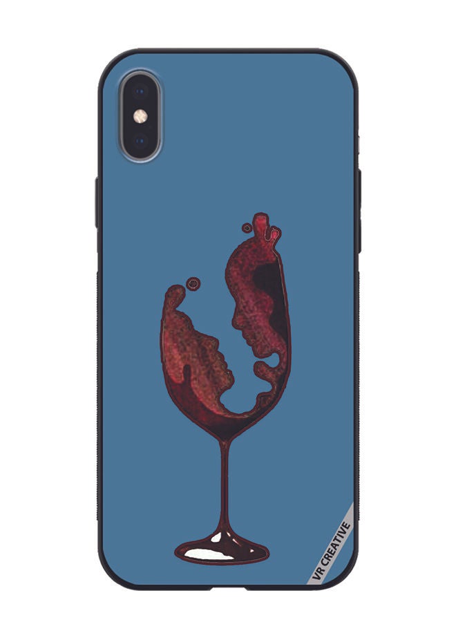 VR CREATIVE Protective Case Cover For Apple iPhone XS Max Wine Glass Art Design Multicolour - Image 1