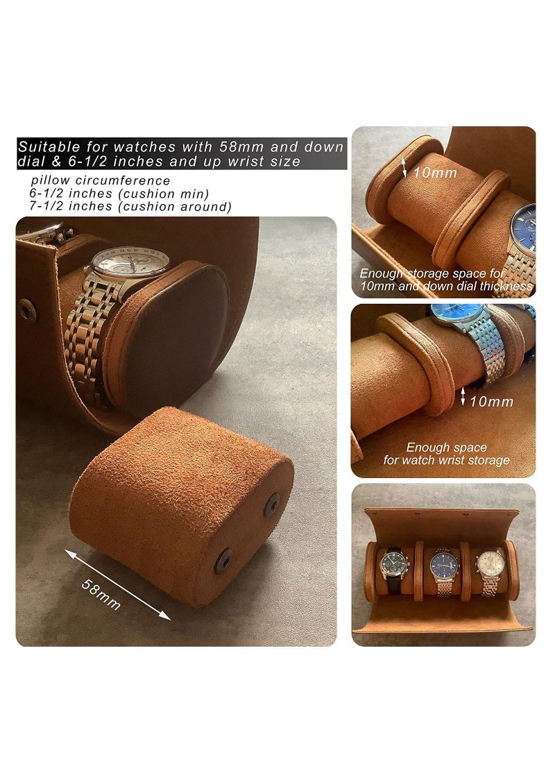 NIBEMINENT حقيبة سفر للساعات، صندوق منظم لفافات الساعات المحمول مع حامل وسادة مخملي قابل للإزالة - Image 5