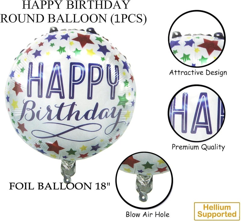 Fitto 18 Happy Birthday foil balloon with Stars for birthday Celebration, Party Decoration for Home & UAE Events - Image 4