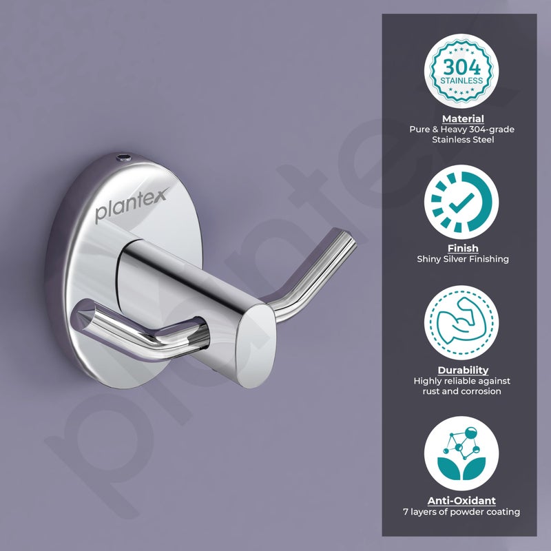 Plantex 304 Grade Stainless Steel Hooks for Hanging Clothes and Towels in Bathroom/Living Room/Bathroom Accessories - Olive (Chrome) - Image 4