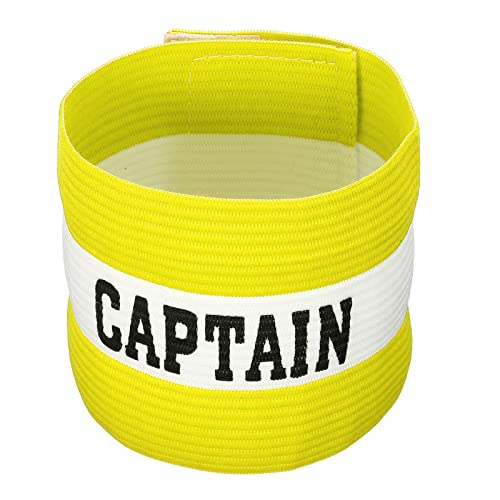PATIKIL Captains Armband Elastic Arm Band for Soccer Team Adjustable Soccer Rugby Basketball Training Yellow - Image 1