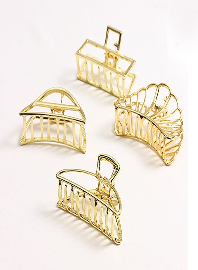 Fodattm Vintage Metal Hair Claw Hair Jaw Clips Hair Clamp Accessories for Girls Women (Sector, Gold) - Image 5