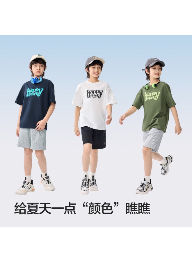 Balabala Moisture-wicking Quick-dry Cool Kids Short Sleeve Set - 2025 New Summer Boys' Two-piece Fashion Outfit - Image 4