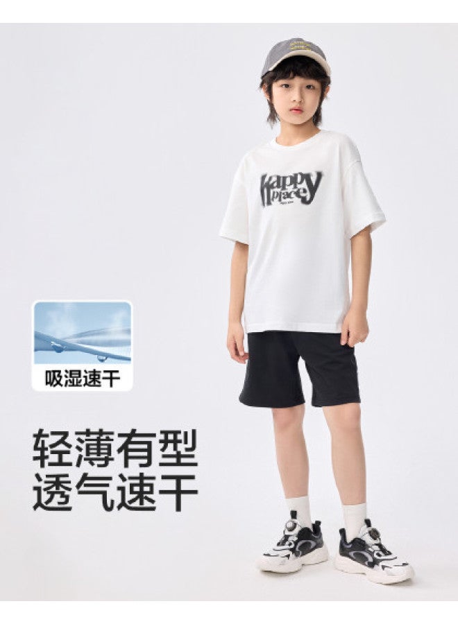 Balabala Moisture-wicking Quick-dry Cool Kids Short Sleeve Set - 2025 New Summer Boys' Two-piece Fashion Outfit - Image 1