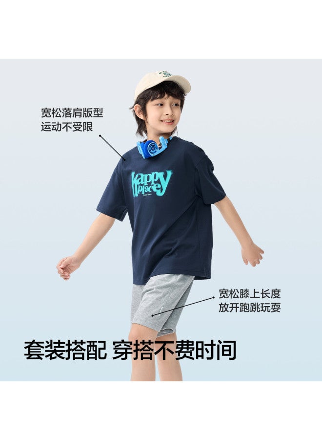 Balabala Moisture-wicking Quick-dry Cool Kids Short Sleeve Set - 2025 New Summer Boys' Two-piece Fashion Outfit - Image 5