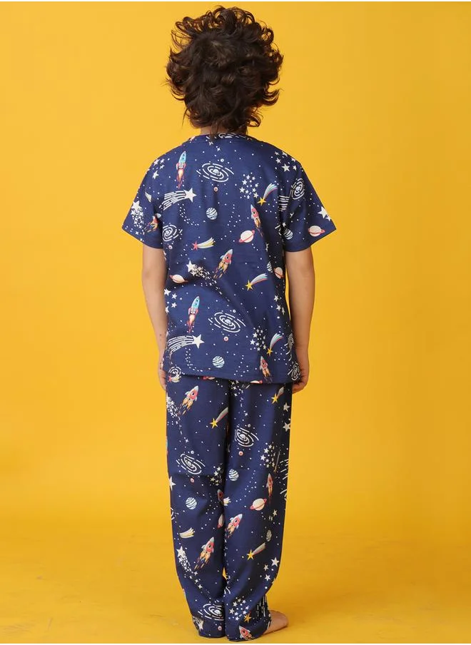 انثريلو Anthrilo All-Over Print T-Shirt and Pyjama Set