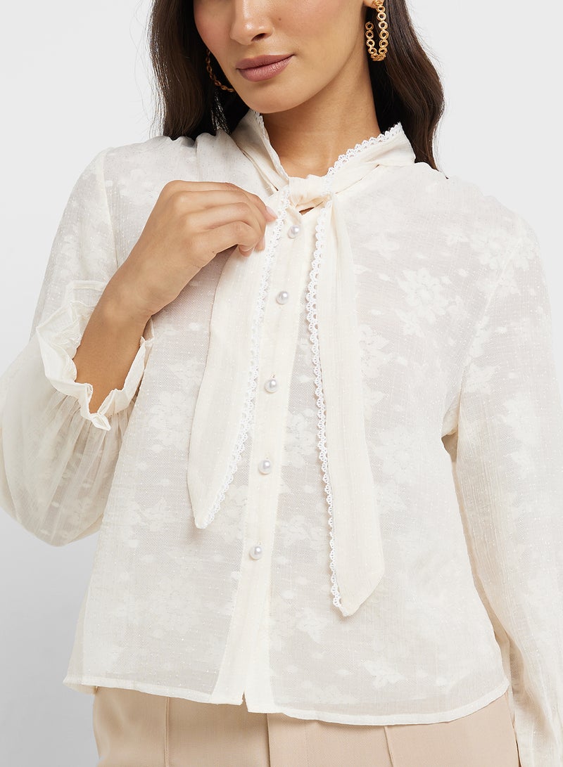 ELLA Top With Neck Tie Up  - Image 3