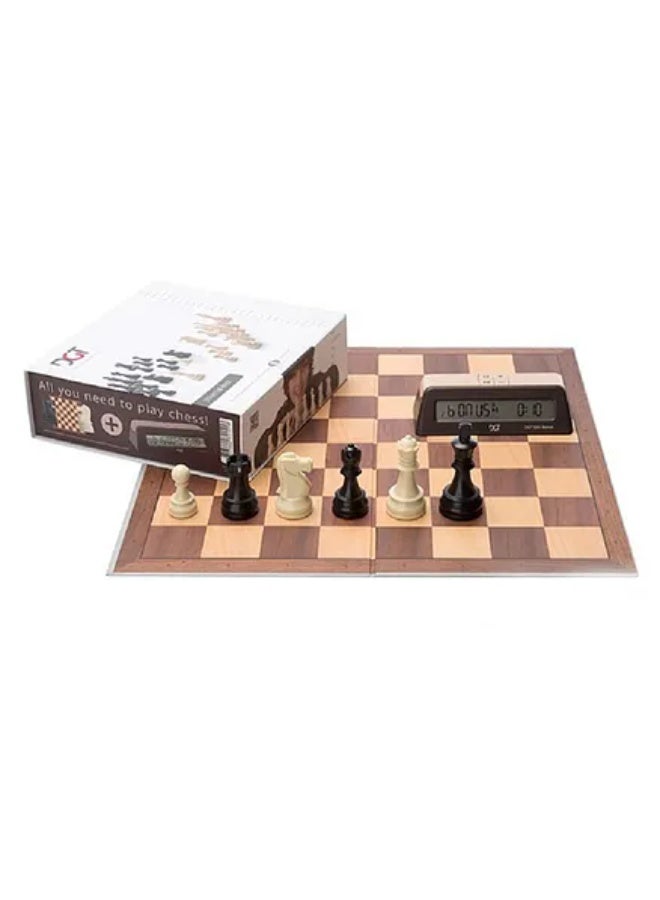 10910 DGT Chess Starter Box Brown (Board, Pieces & DGT 1002 Timer)