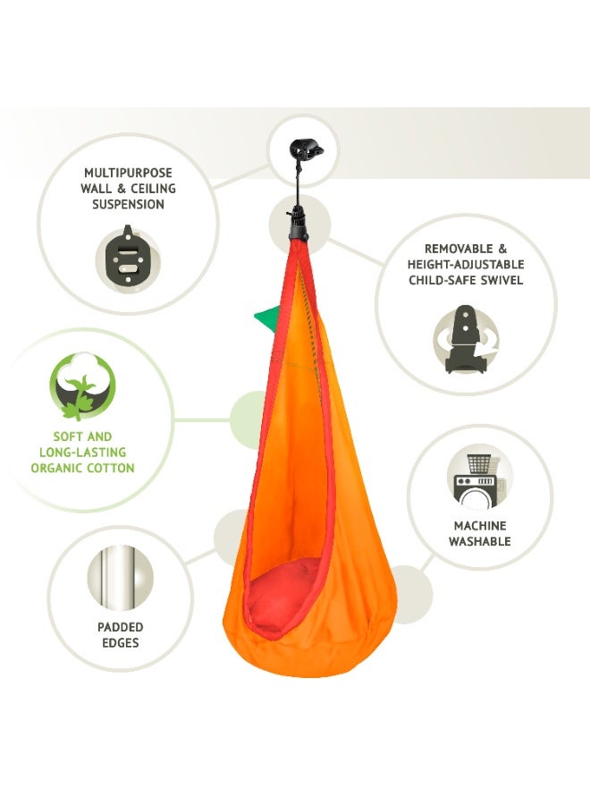 LA SIESTA Joki Indoor Kids Hanging Nest with Suspension Kit (Foxy) - Image 3