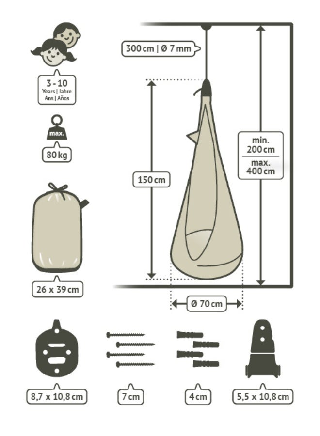 LA SIESTA Joki Indoor Kids Hanging Nest with Suspension Kit (Foxy) - Image 4