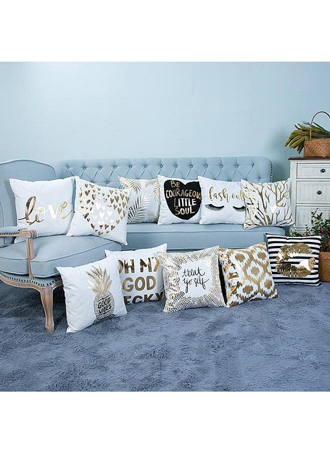 Lash Out Skin Friendly Decorative Throw Pillow Case Cushion Cover White/Gold 45 x 45cm - Image 3