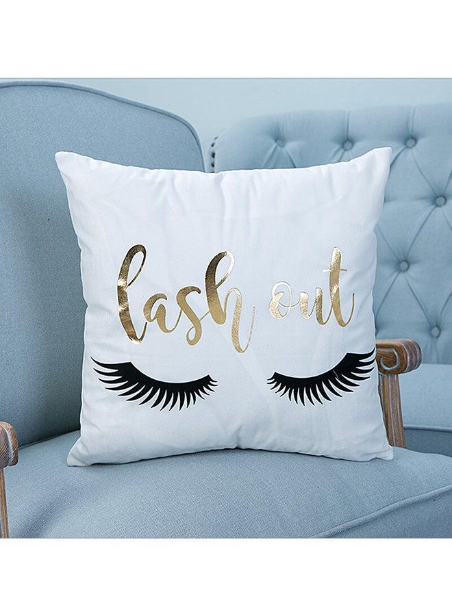 Lash Out Skin Friendly Decorative Throw Pillow Case Cushion Cover White/Gold 45 x 45cm - Image 1