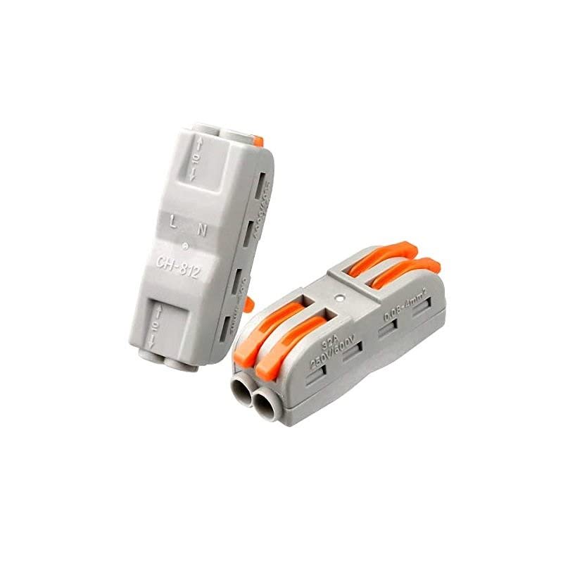 REES52 REES52 CH812 00825mm SPL2 Pole Wire Connector with Spring Lock Lever for 2 Wire line ConnectionPack of 5 - Image 2