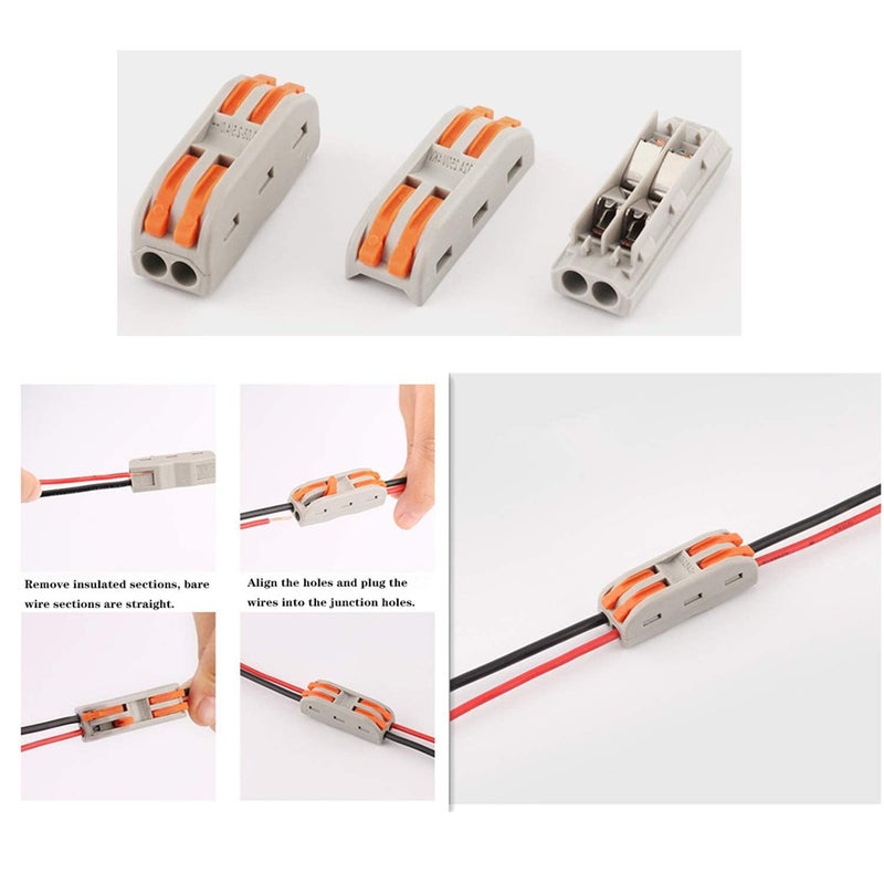 REES52 REES52 CH812 00825mm SPL2 Pole Wire Connector with Spring Lock Lever for 2 Wire line ConnectionPack of 5 - Image 5