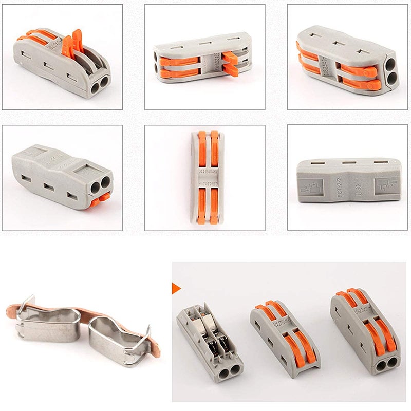 REES52 REES52 CH812 00825mm SPL2 Pole Wire Connector with Spring Lock Lever for 2 Wire line ConnectionPack of 5 - Image 4