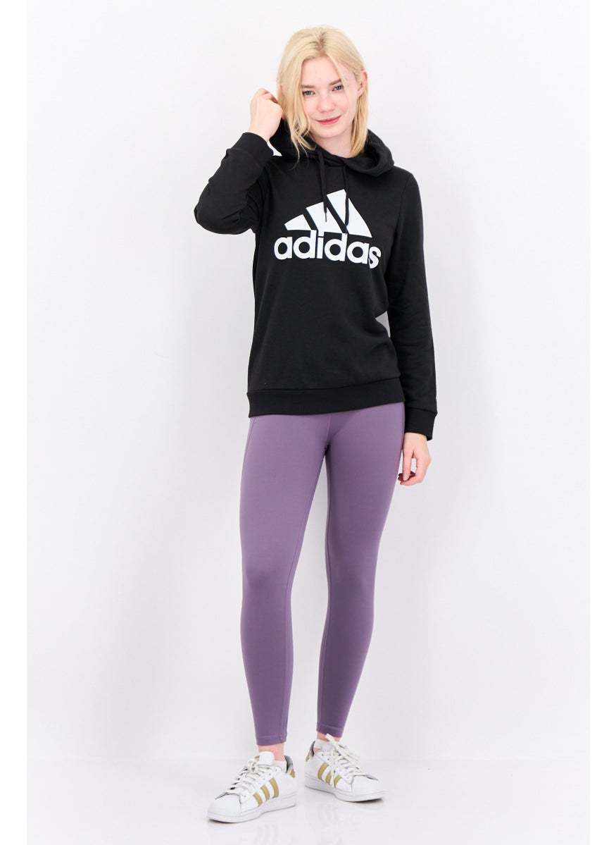 Adidas - Women Sportswear Fit Long Sleeve Outdoor Hooded Sweatshirt, Black - Image 1