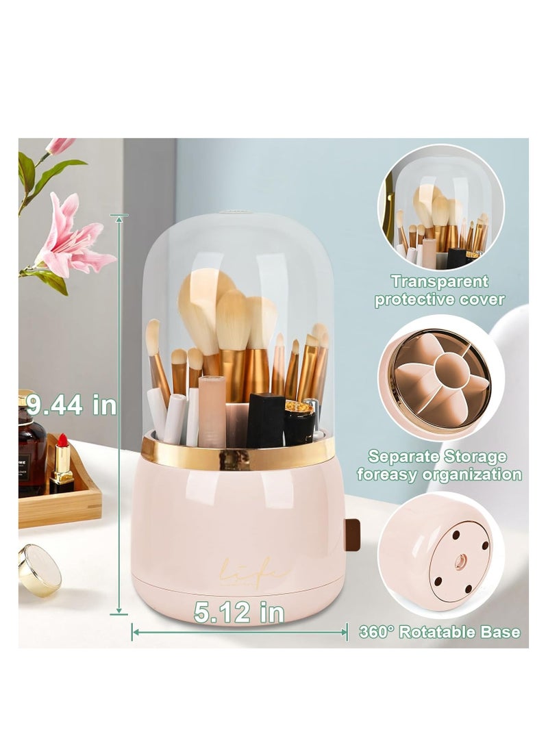 zenvo X 7-Compartment Rose Makeup Brush Organizer – Elegant & Space-Saving Cosmetic Holder  - Image 3
