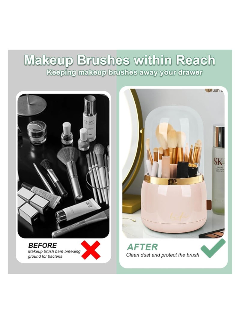 zenvo X 7-Compartment Rose Makeup Brush Organizer – Elegant & Space-Saving Cosmetic Holder  - Image 4