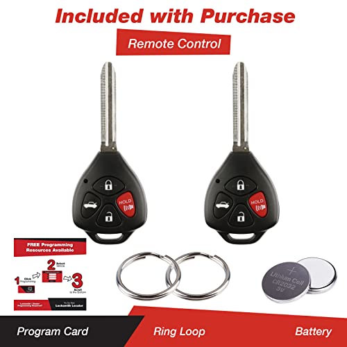 KeylessOption Key Fob Keyless Entry Remote Control Replacement for Toyota Camry HYQ12BBY (Pack of 2) - Image 2