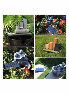 SYOSI Solar Fountain Pump with Panel, Mini Solar Water Fountain, 1.2W Power Submersible Fountain with 4 Nozzles, for Pond, Fish Tank, Pool, Patio Garden Decoration, Square Floating Bird Bath Fountain  - Image 2